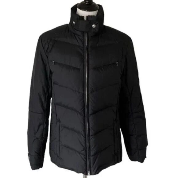 Lands’ End Women’s Down Black Puffer Jacket size M ⭐️ - Picture 1 of 7